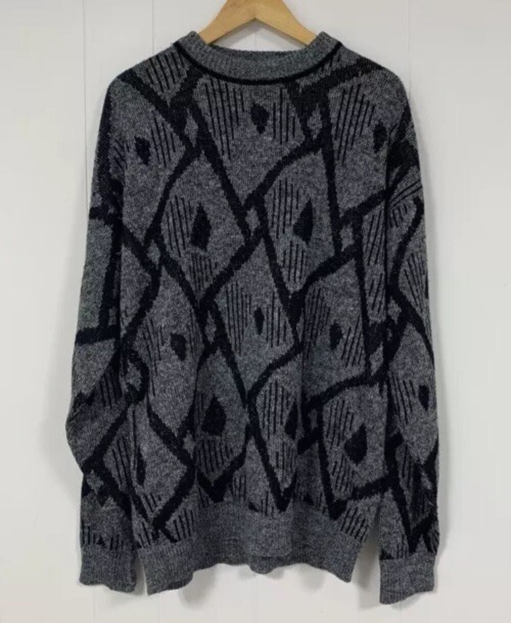 Vintage JJ Cochran Knit Crewneck Sweater Tall Man Large Fuzzy Pullover 90s USA